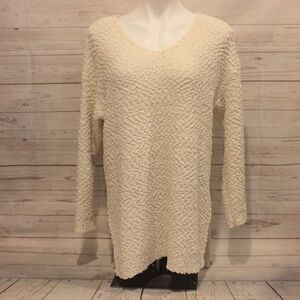 UMGEE M  White Popcorn Knit Sweater Tunic
